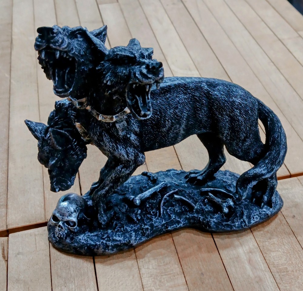 Cerberus Figurine – 3-Headed Hellhound 6" Gothic Myth Statue