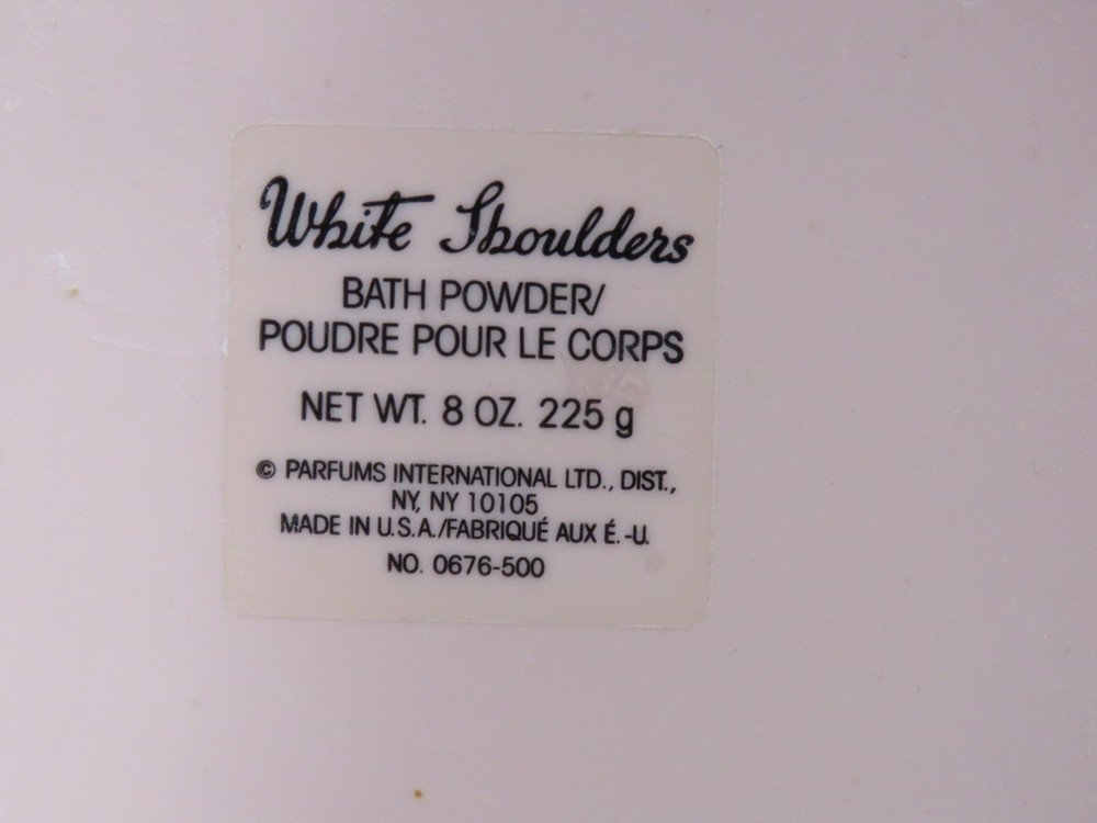 Powder Box Empty WHITE SHOULDERS Bath Powder Pink