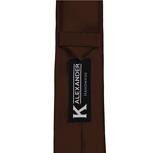 K. Alexander Skinny Ties - Multiple Solid Colors - Classic 2" width Brown