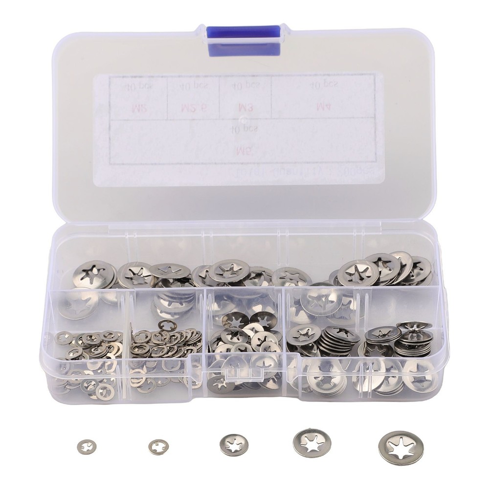200pcs Star Lock Washers Internal Tooth for Mechanical Engineering Applications
