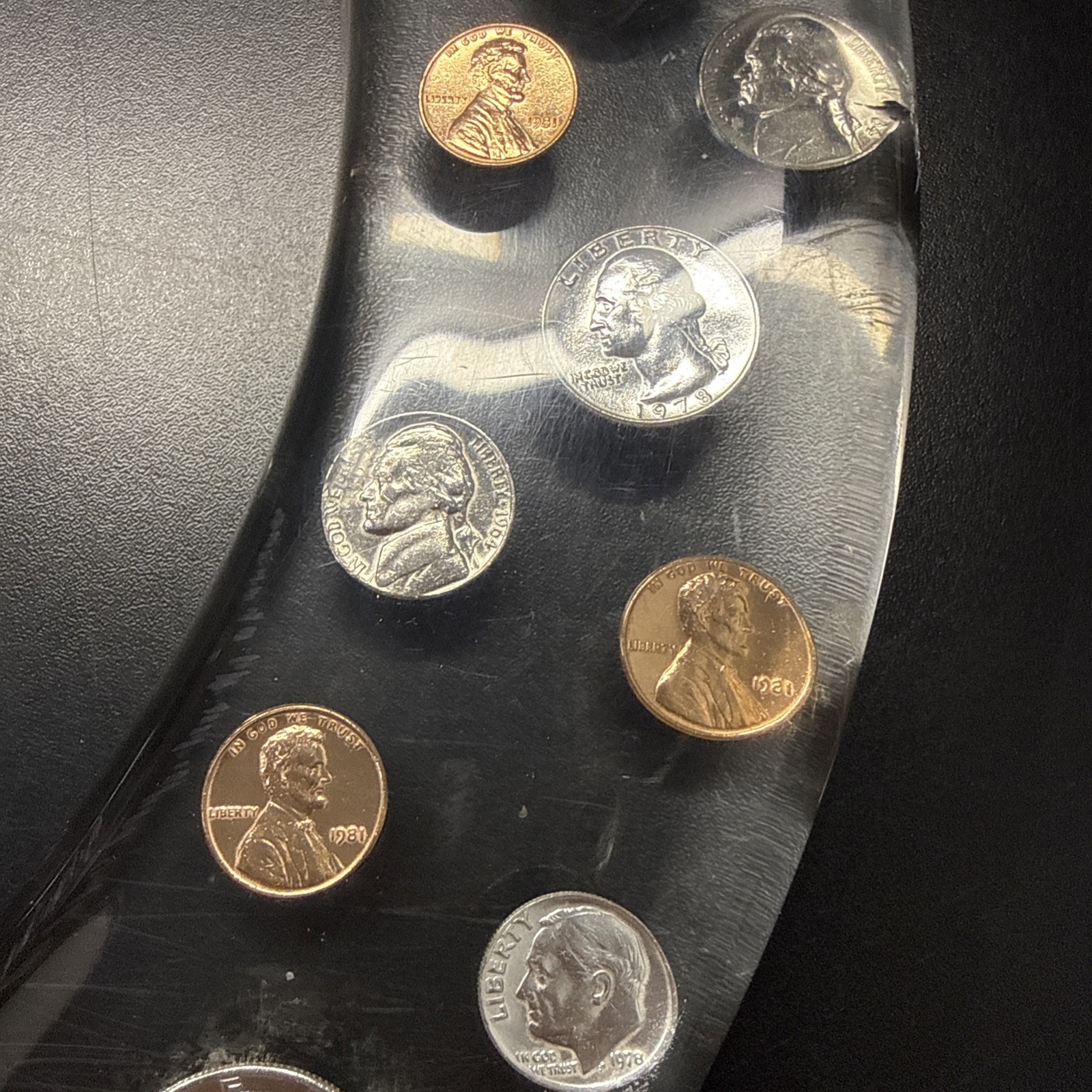 Lucite Las Vegas Toilet Seat Watch Gears U.S. Coins 1965-1981 Time Is Money