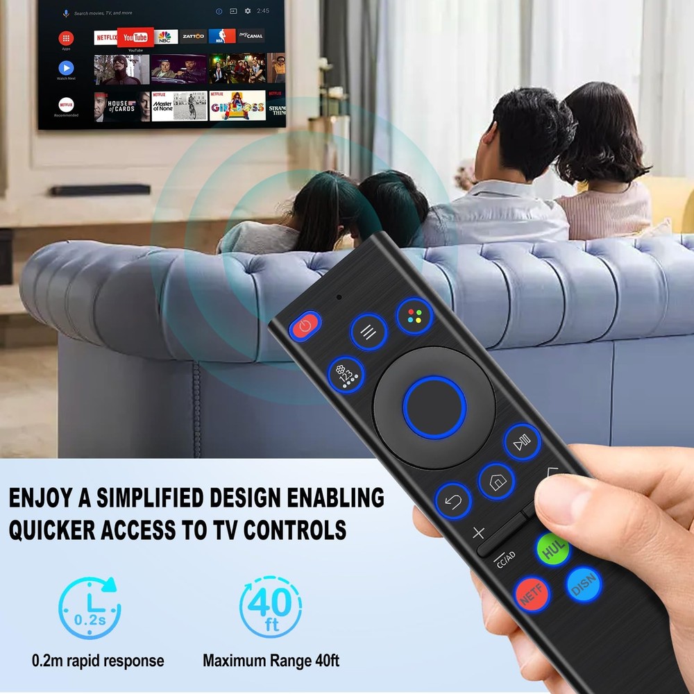 Backlit Universal Remote Control for All Samsung Smart TV black
