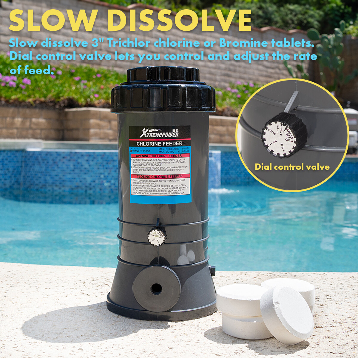 Xtremeclear Automatic Chlorinator for Above Ground In-Ground Pools Off-Line 9lbs