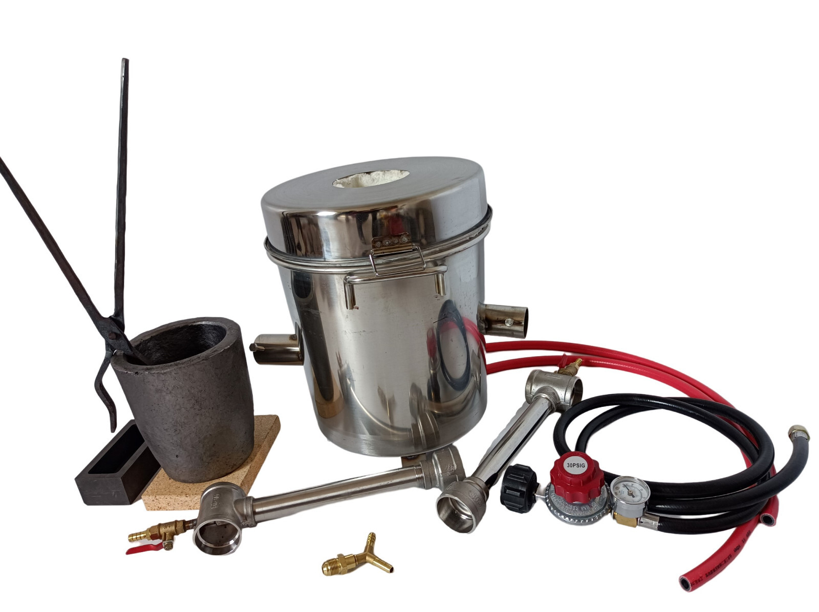 LSMIITTH Dual Burner 8 KG Gas Melting Furnace Kit Propane Forge Casting Tool