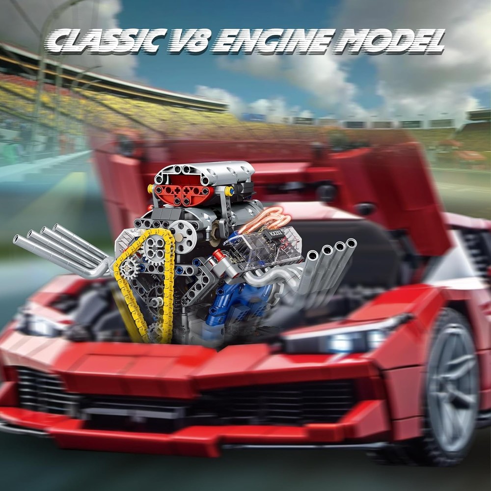 V8 Engine Building Set,Build Your Own Mini Engine That Works, Physical Science E