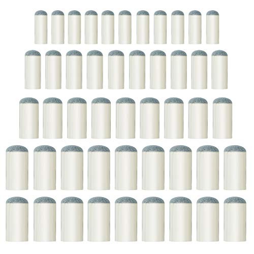 ABOAT 50 Pieces 4 Sizes Pool Cue Tips Slip-On Billiard Cue Tips Replacement, 9
