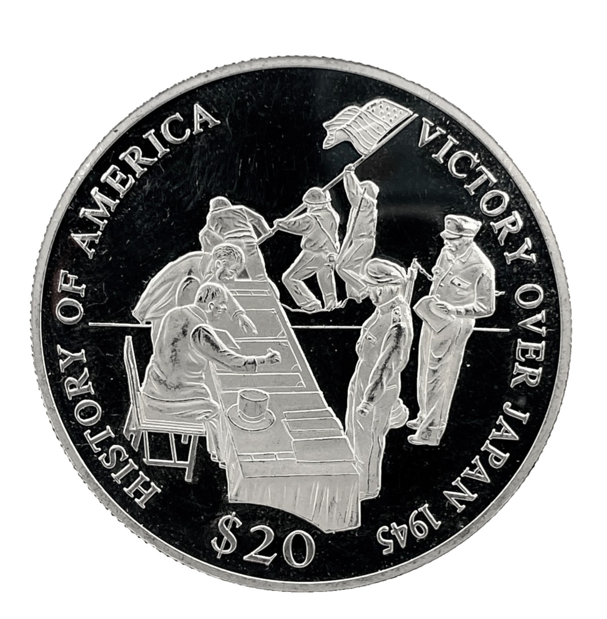 2000 LIBERIA $20 Dollars WWII: VICTORY OVER JAPAN 1945 .999 Silver Proof Coin