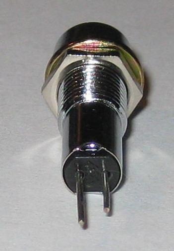 Panel Mount LED - Red - Chrome Case - 5V - 5/16" Mounting - Includes Lockwasher