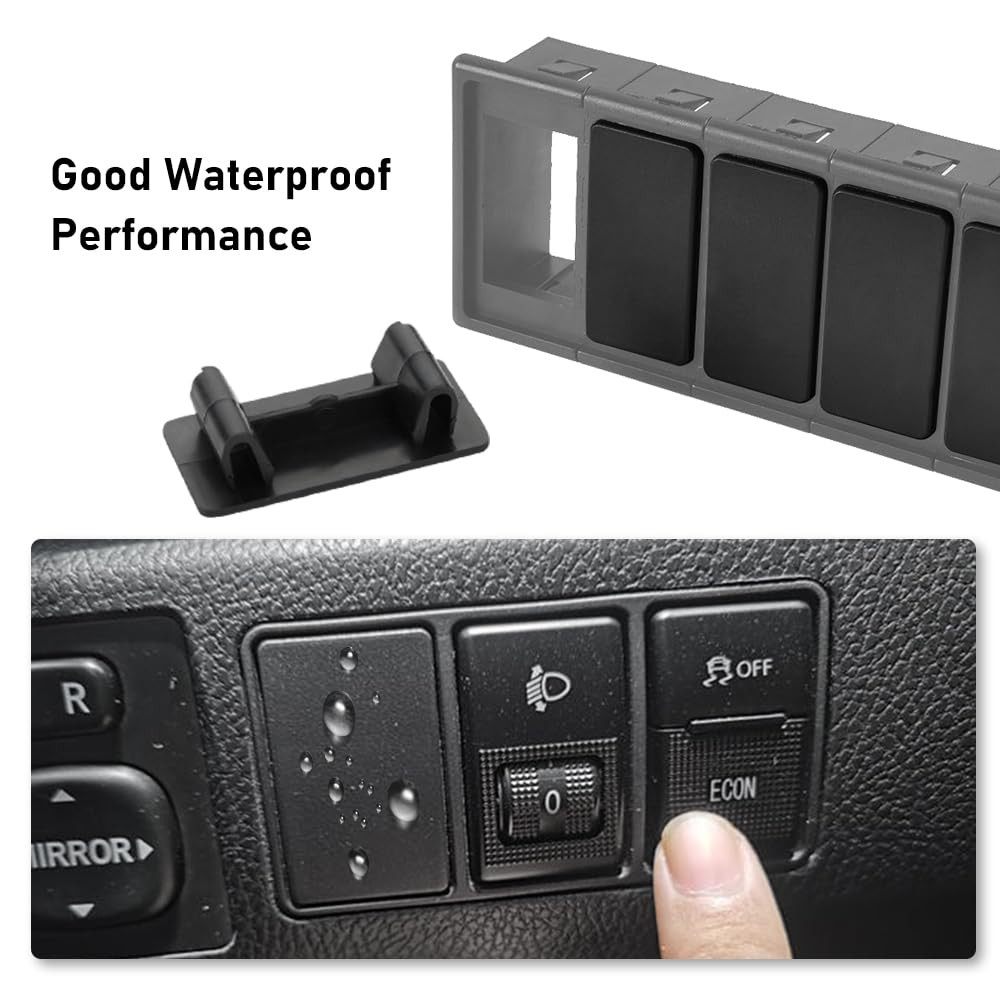 8 Pcs Rocker Switch Panel Cover ABS Rectangular Rocker Switch Blank Snap-In Hole