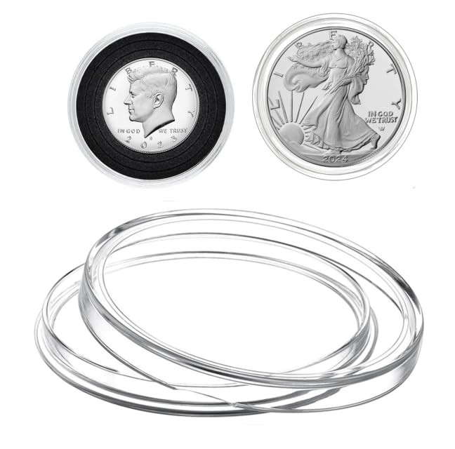 MUDOR Silver Dollar Coin Holders with 10 Size 41mm(Silver Eagle), Clear