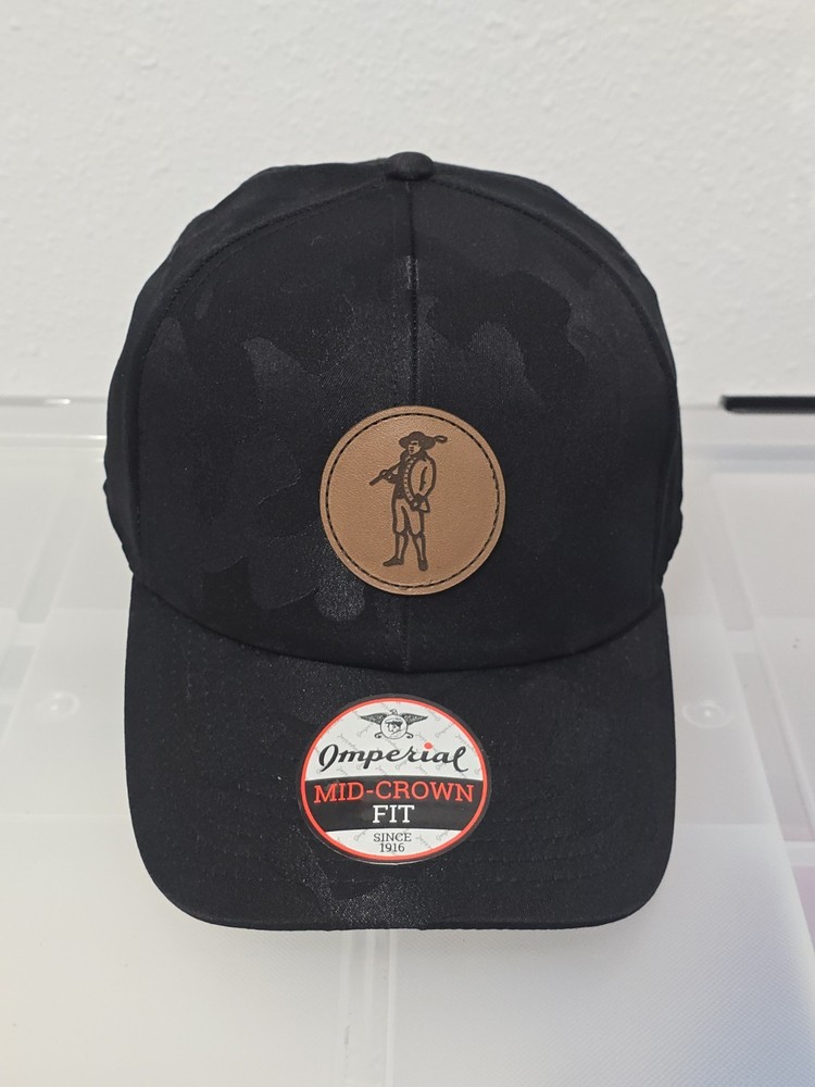 Imperial Mid Crown Fit Golf Hat Black Camo Adjustable Strap