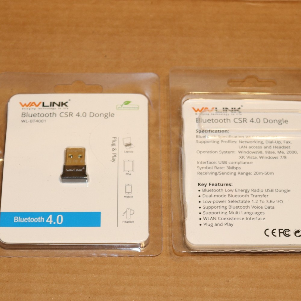 Lot of 2 Wavlink bluetooth csr 4.0 dongle