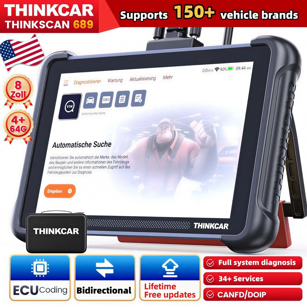 ThinkScan 689 ALL System Bidirectional OBD2 Diagnostic Scanner 34+ Service CANFD