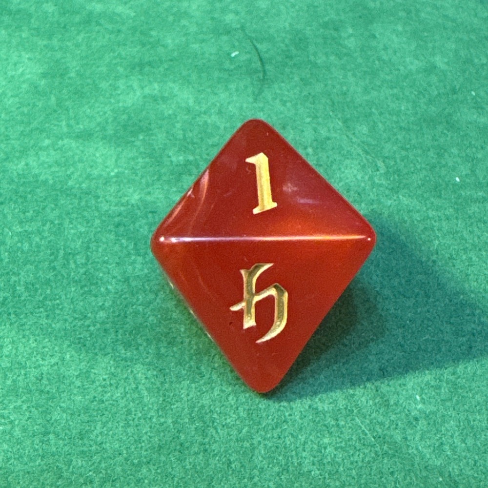 Red Marbled 7-piece Acrylic Dice Set - RPG DND 18