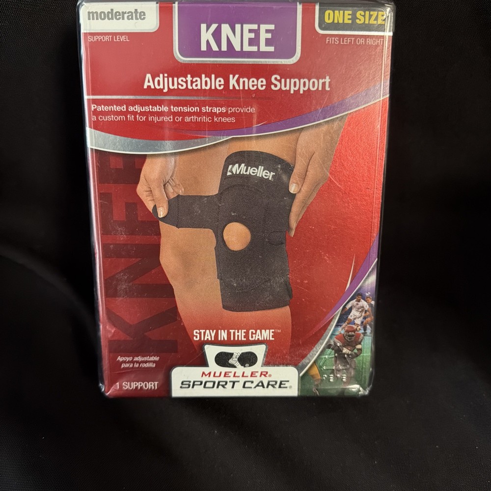 Adjustable Knee Support, Open Patella, Black, OSFM 4531