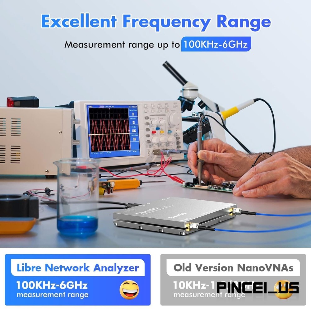 LibreVNA 2.0 100kHz-6GHz Portable Vector Network Analyzer USB Based Full 2-Port