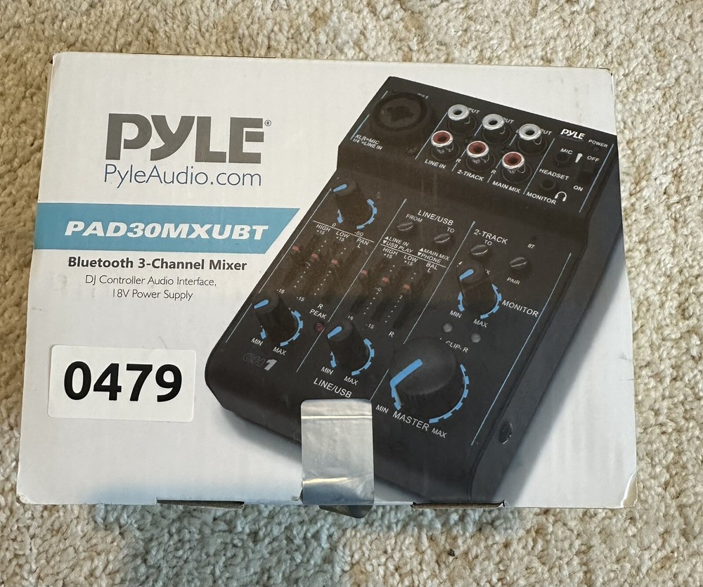 PYLE 3 Channel Bluetooth Audio Mixer - DJ Sound Controller Interface NIB