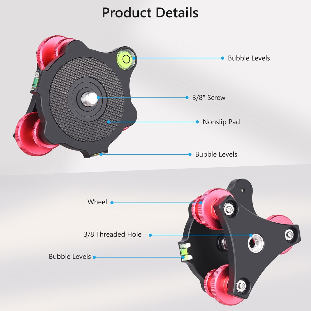 ARTCISE Tripod Leveling Base Camera Leveler, Bubble Level Aluminum Tripod Level
