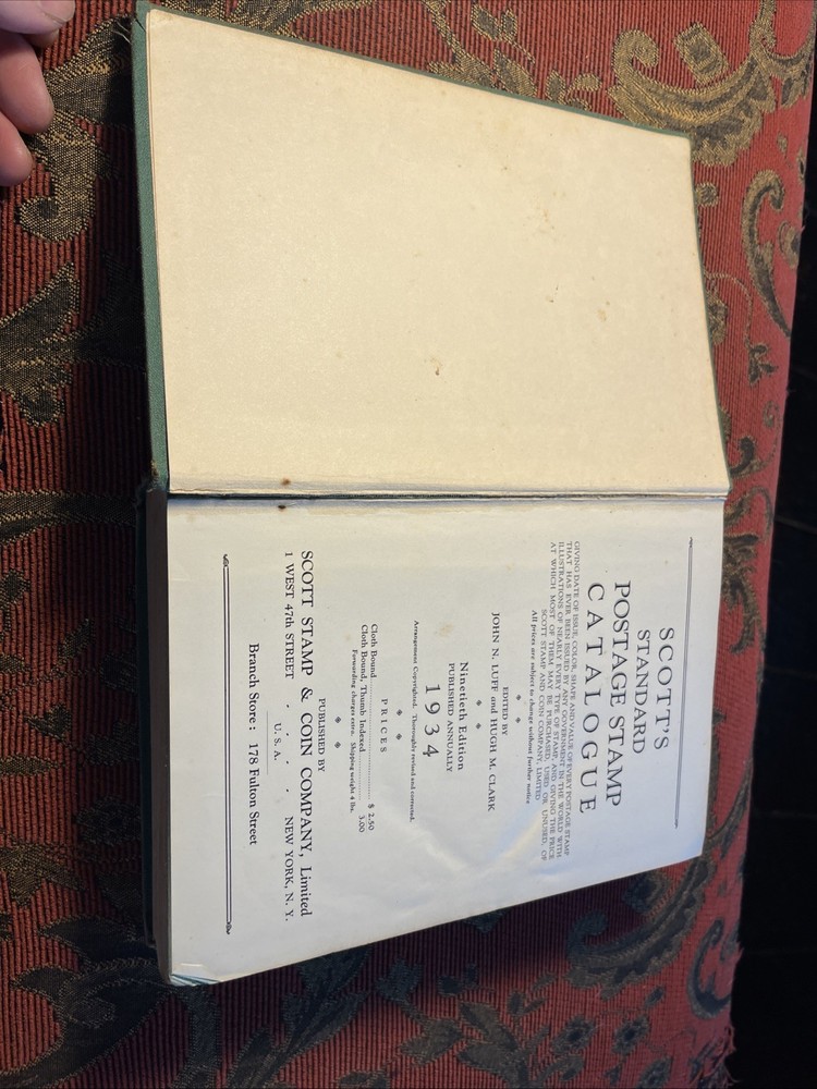 1934 Scott’s Standard Postage Stamp Catalog Hardcover