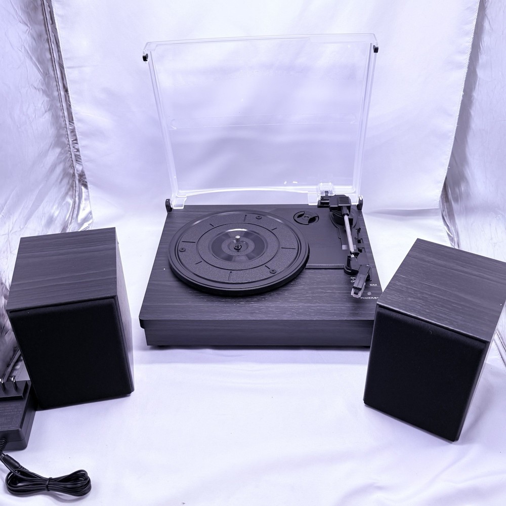 Vinyl Record Player with Two Stereo Speakers, Bluetooth Playback Turntable