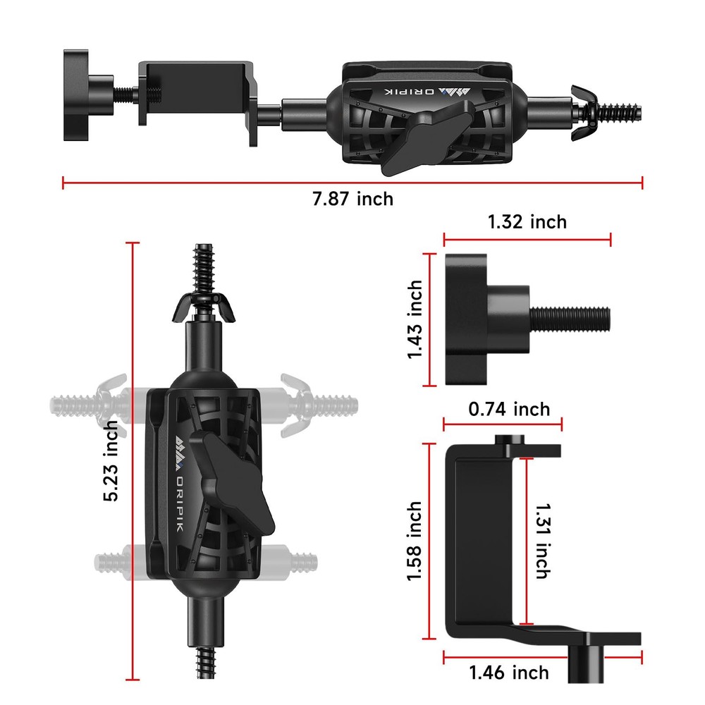 ORIPIK T-Post Trail Camera Mount - 360 Degrees Adjustable Game 1 Pack, Black