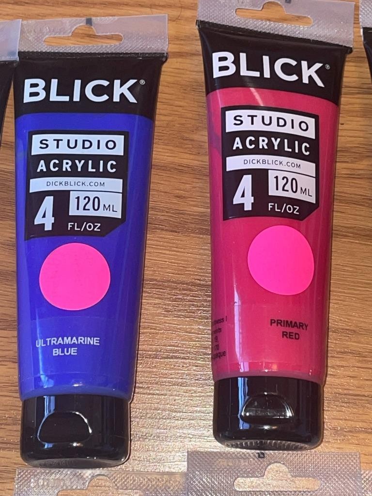 Lot of 11 BLICK Studio Acrylic Paint 4 oz each Different Colors Brand NEW