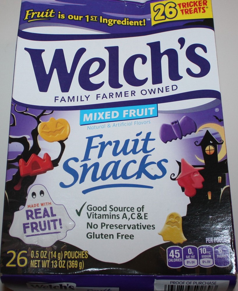 Welchs Mixed Fruit Snacks - REAL FRUIT - 26 Fun Size Pouches