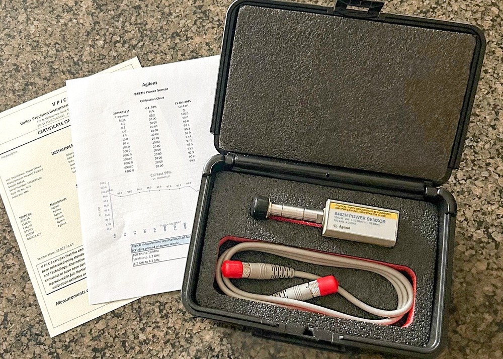 Agilent HP 8482H Power Sensor with New Sensor Cable/ Cal'ed with Data