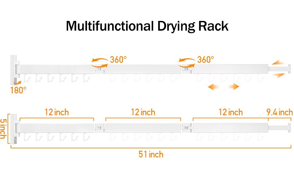 Clothes Drying Rack,Laundry Drying Rack Wall Mount, Space Saver Clothes