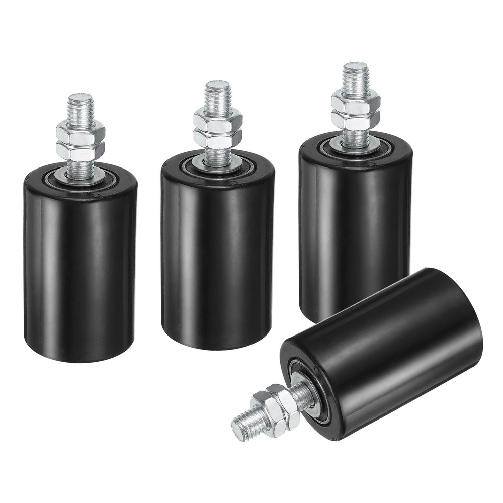 4Pcs Slide Gate Guide Roller, 2"x2-3/4" Nylon Sliding Gate Support, Black