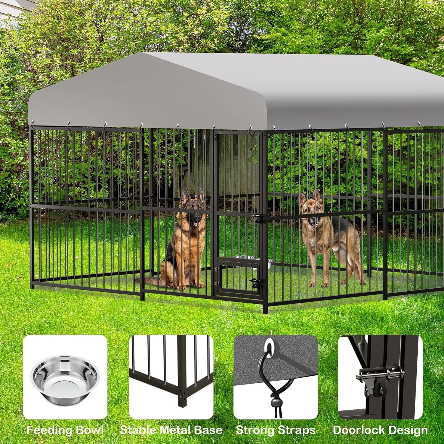 Outdoor Dog Kennel for Large Dogs, 10x10x6 FT Heavy Duty Dog Playpen Fence NEW