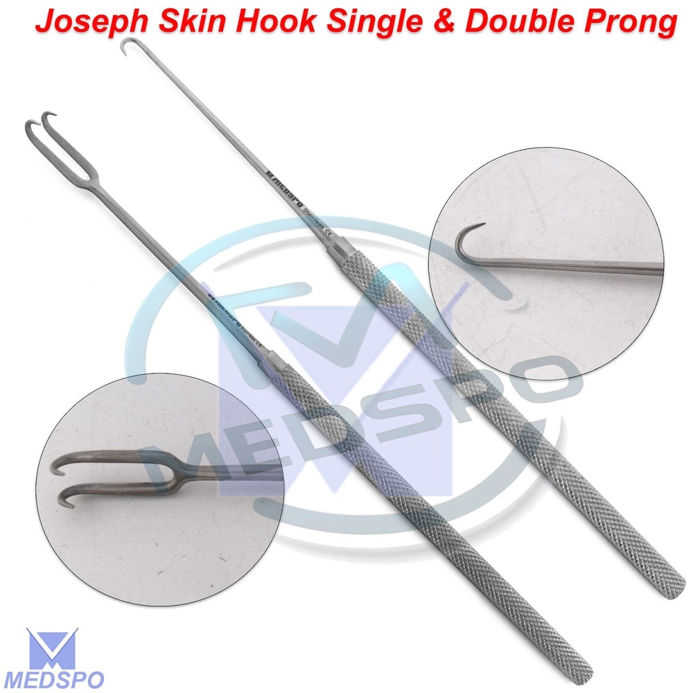 Joseph Skin Double Hook Sharp Prongs Surgical Plastic Retractor Instruments