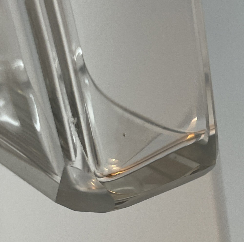 Germany Sterling Repousse Basket Etched Glass Insert Rectangular Swing Handle