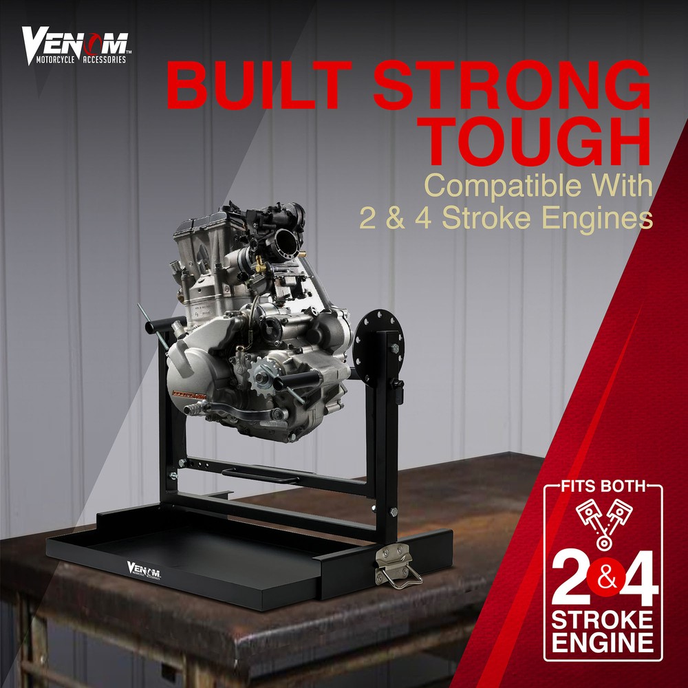 10 Adjustment Angles Engine Stand W/ Removable Oil Drip Pan