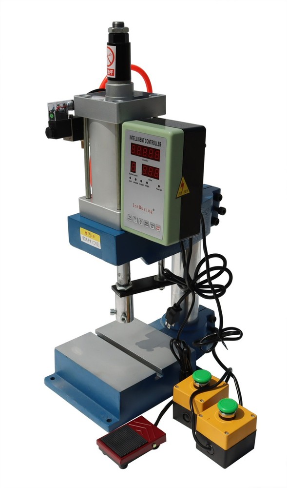 1100lbs Pneumatic Punch Machine Press Machine 2 Buttons Controller Stroke 2-4"