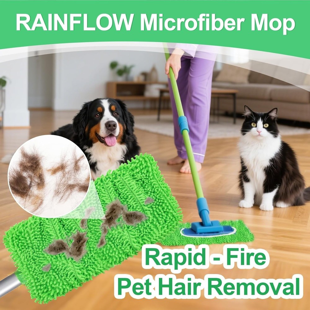 Versatile 4PCS Microfiber Mop Pads for All Flooring Types - High Absorption