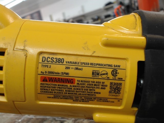DEWALT DCS380 RECIPROCATING SAW (ASA067181)