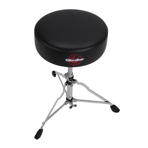 Drum Throne with Adjustable Height, Round Seat, Single-Braced Drum Stool, 4608