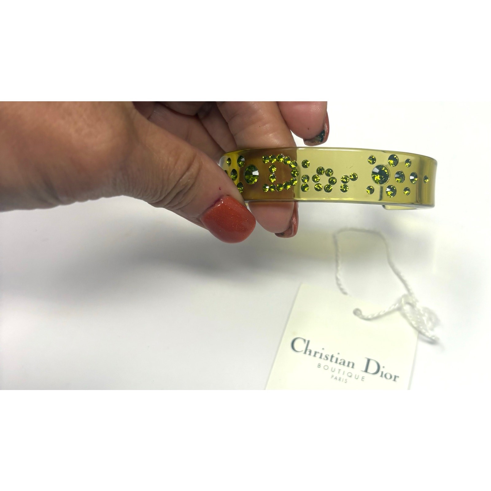 Christian Dior Boutique Paris resin cuff bracelet, likely from the early 2000s c