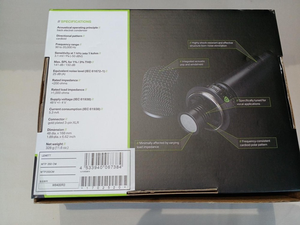 LEWITT Microphone Mtp350cm Used