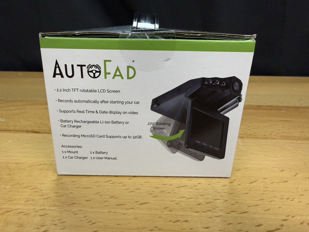 AutoFad Digital LCD Dash Camera 2.2" TFT LCD Screen Car Cam Windshield Mount