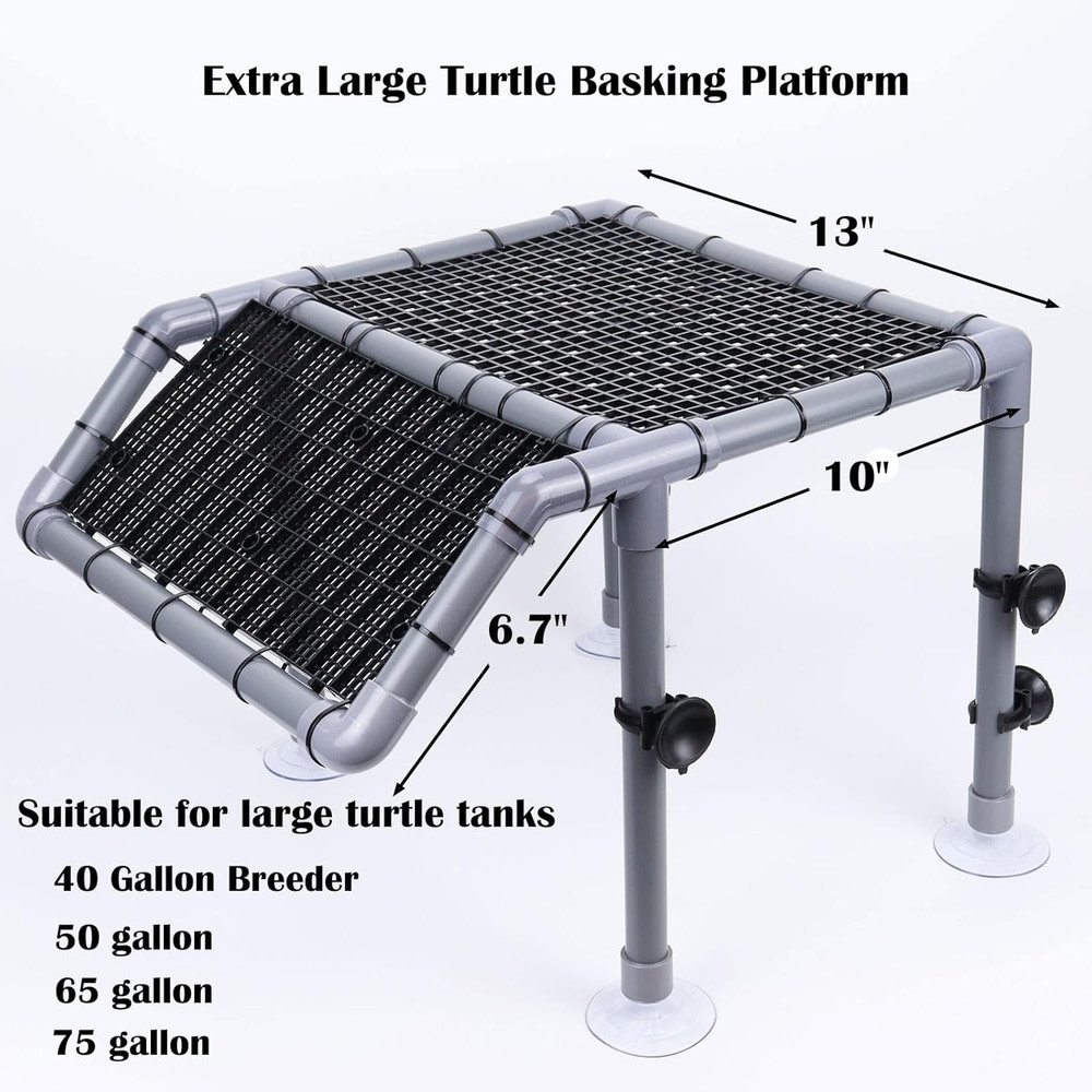 Extra Large Standing Turtle Basking Platform, 13" Width Resting Area, DIY Baskin