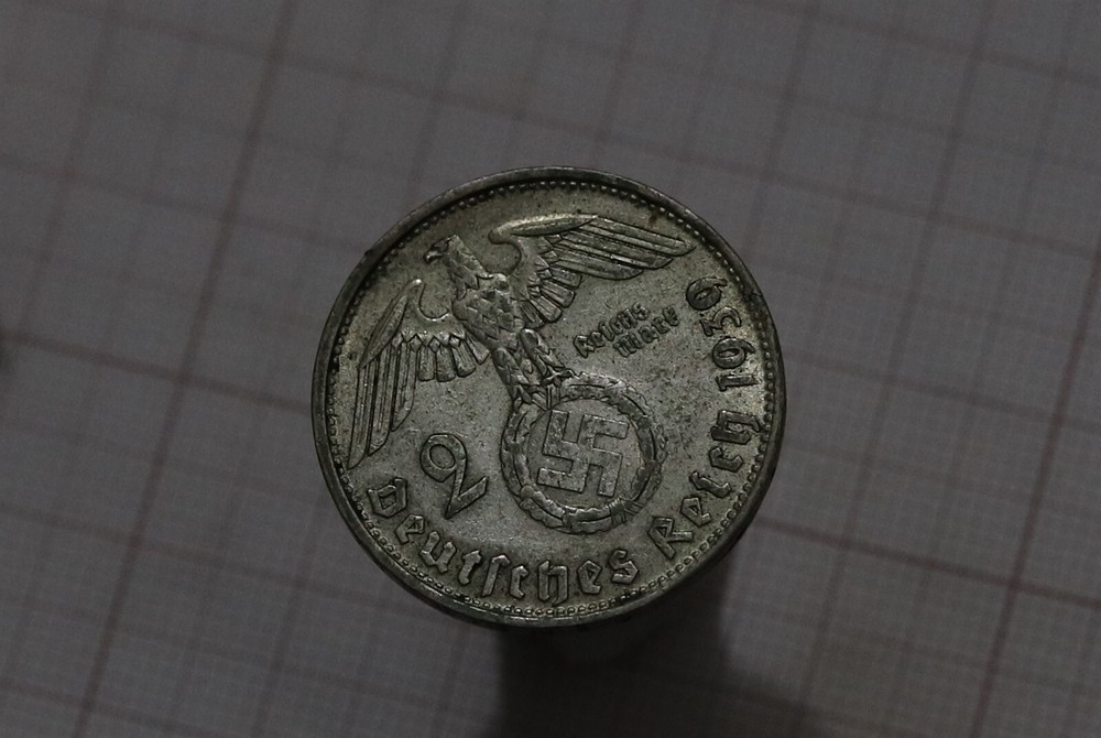 🧭 🇩🇪 GERMANY THIRD REICH 2 REICHSMARK 1939 B SILVER SHARP DETAILS B70 #K1956
