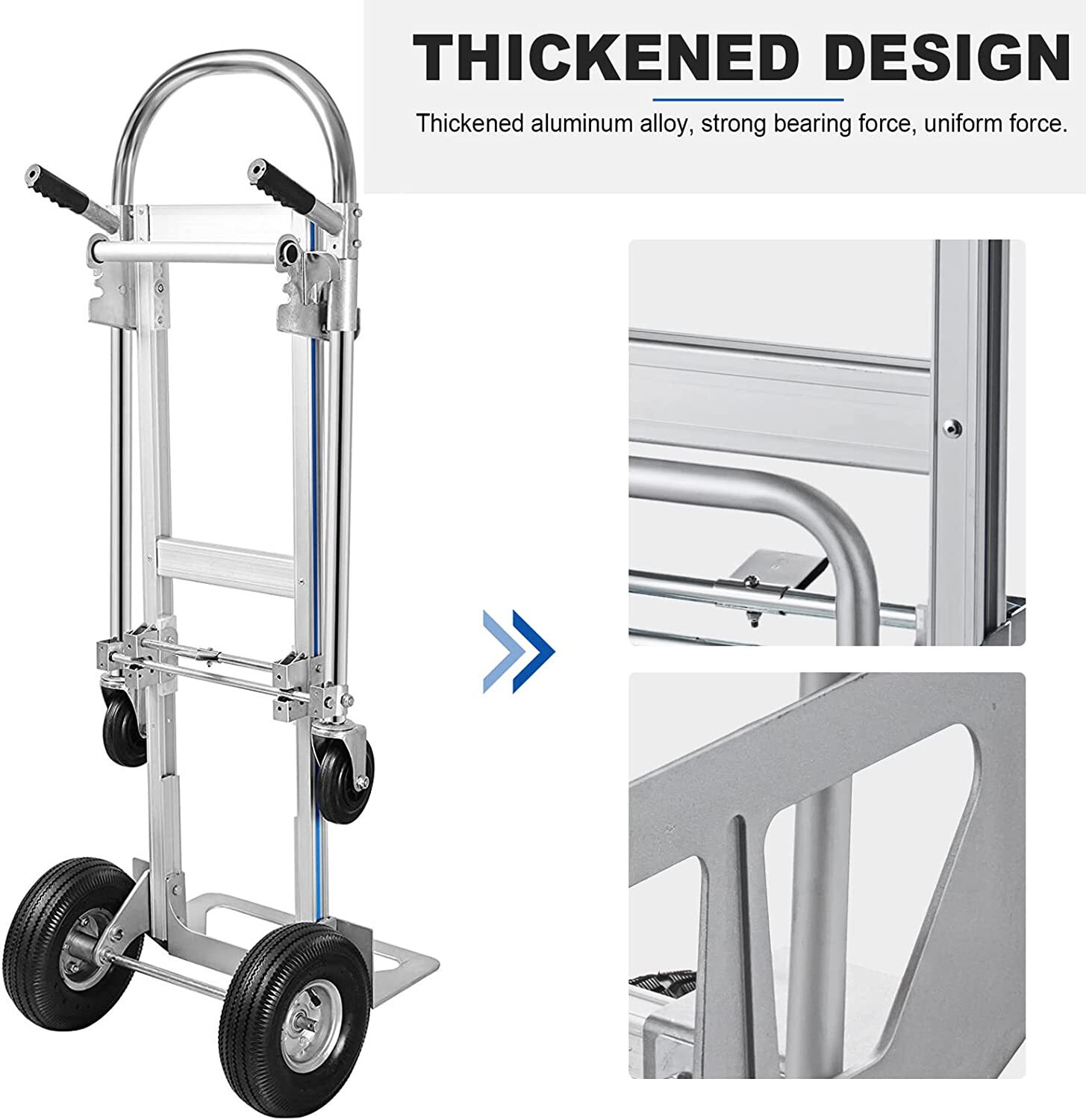 Convertible Aluminum Hand Truck Stair Climber Folding Dolly Cart Heavy Duty