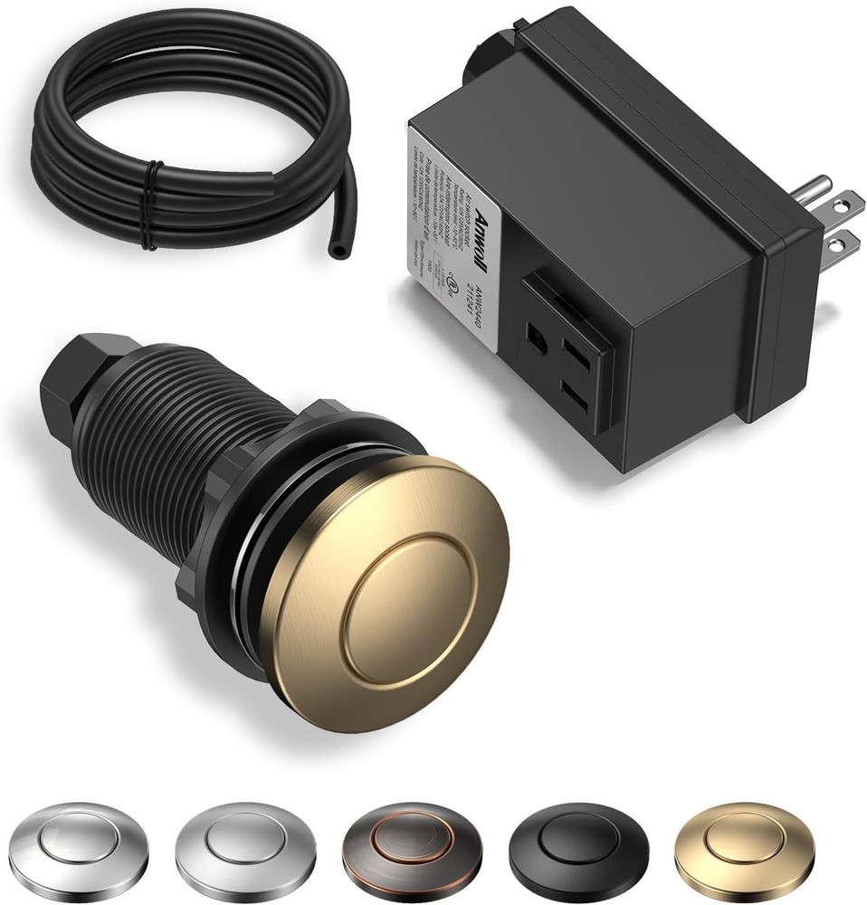 Champagne Bronze Garbage Disposal Air Switch Kit Wireless Button