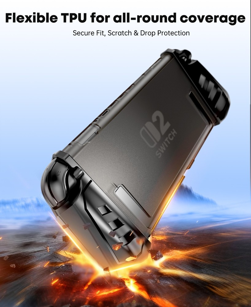 Split Grip Protective Case Cover for Nintendo Switch 2 (2025) Console&Kickstand