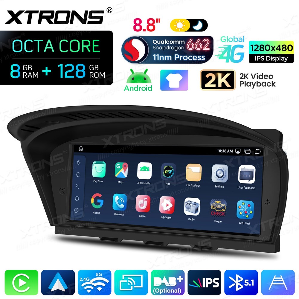 Display Screen for BMW E60/E61/E90/E91/E92/E93 CIC Android 14 8+128G CarPlay 4G