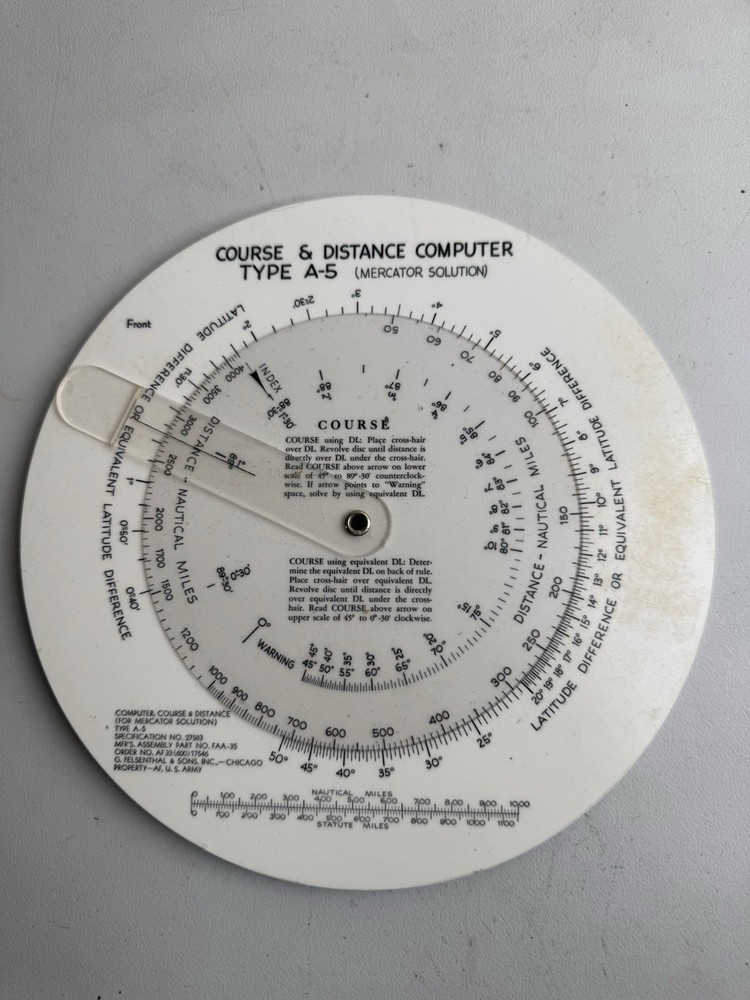 5 US Army Air Forces Flight Time Distance Computer Altitude Correction Air