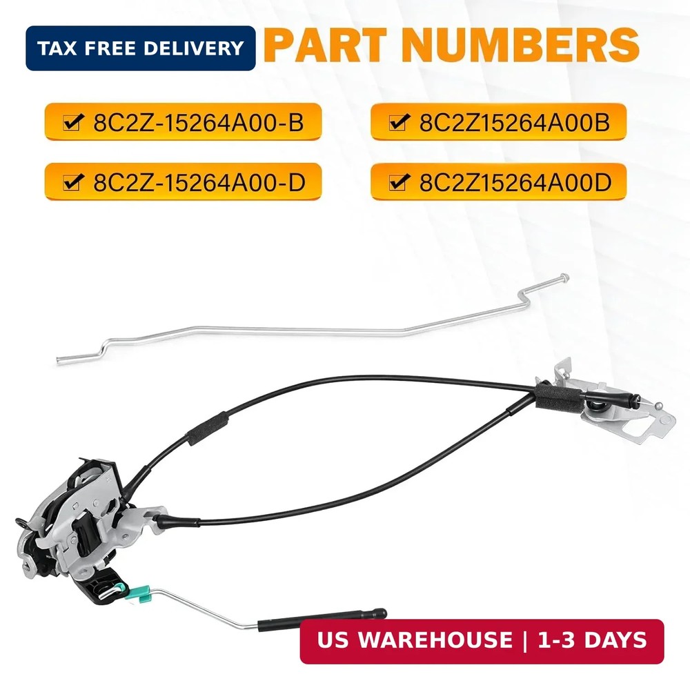 Door Latch Assembly with Cable for 1992-2019 Ford E150 E250 E350 Econoline Van,
