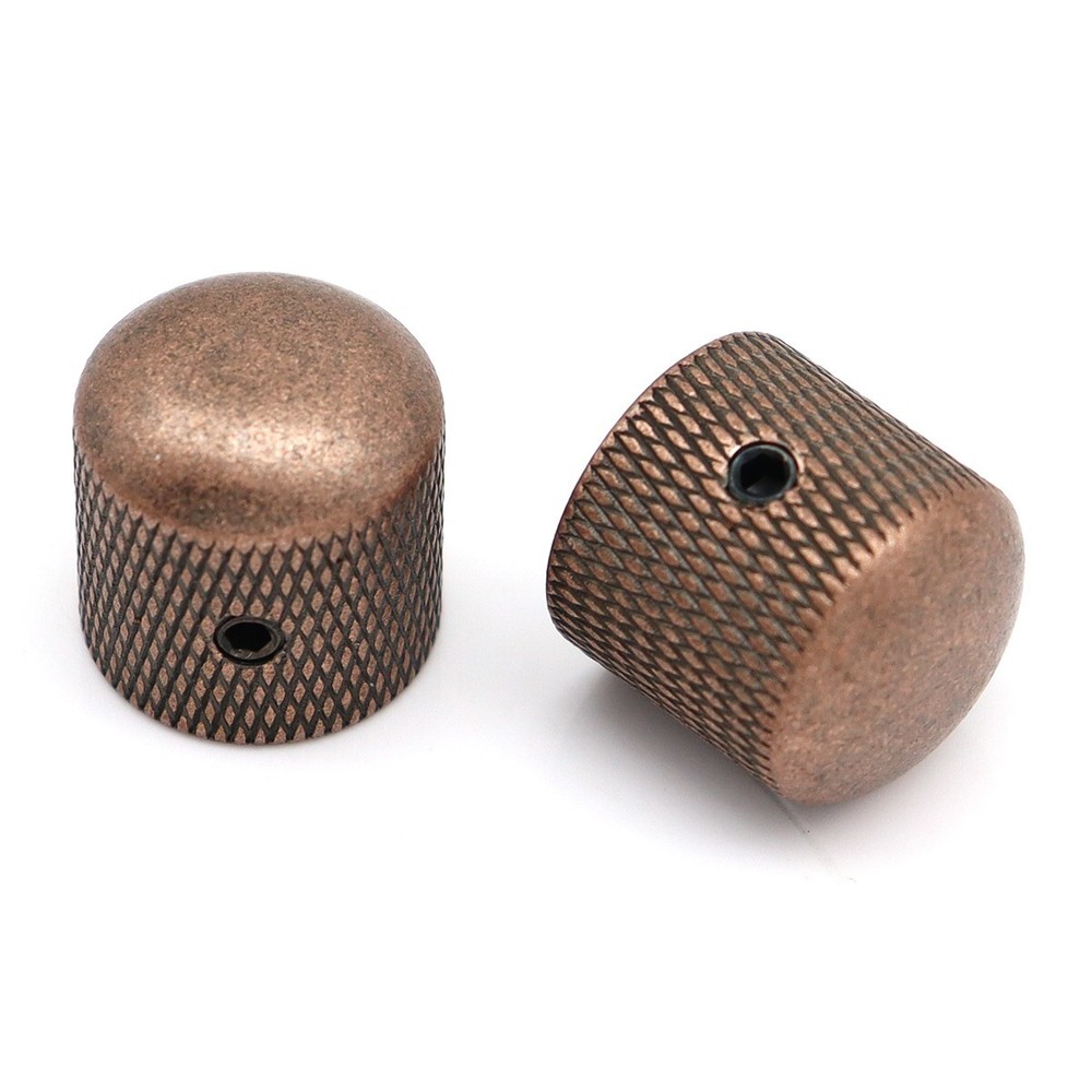 4Pcs Metal Guitar Knobs Bass Knobs 6mm Diameter Potentiometer Cap Red Copper